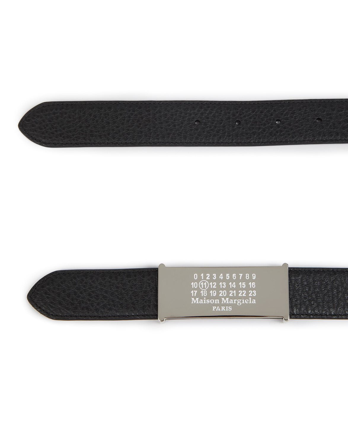 Reversible Numeric Buckle Leather Belt Black/Chestnut