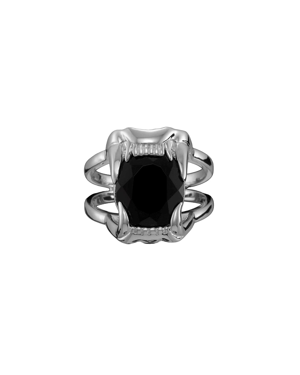 Jaw Stone Ring Black Spinel Silver