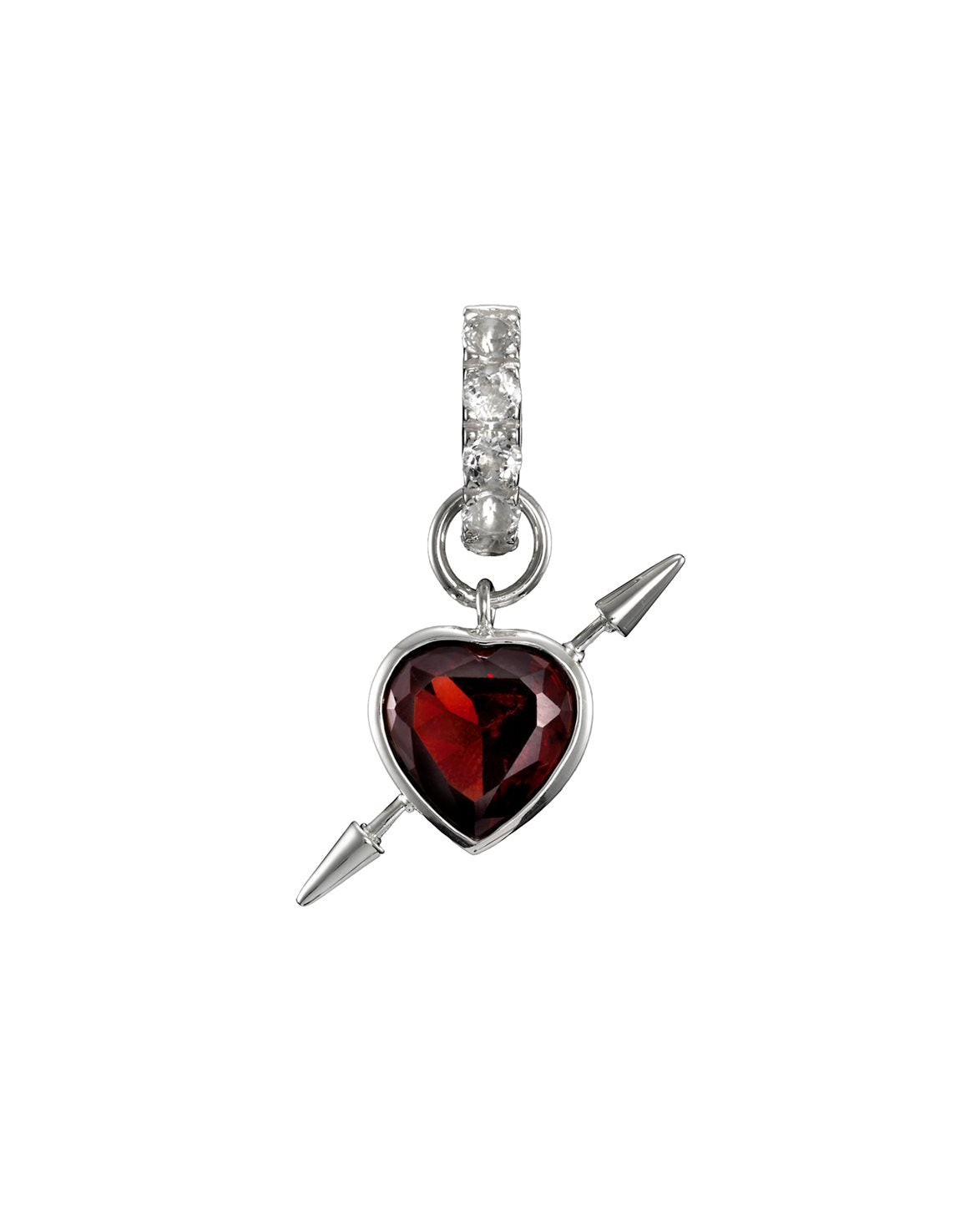 Rebel Love Earring Red Garnet Silver