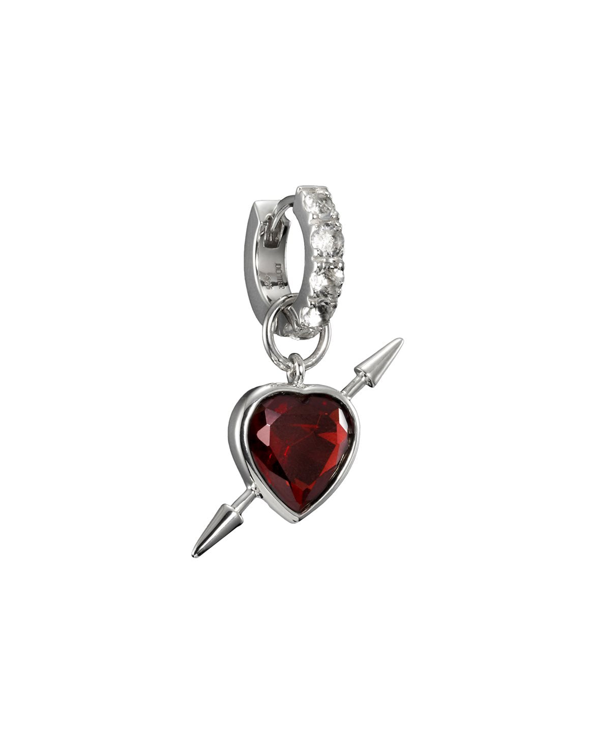Rebel Love Earring Red Garnet Silver