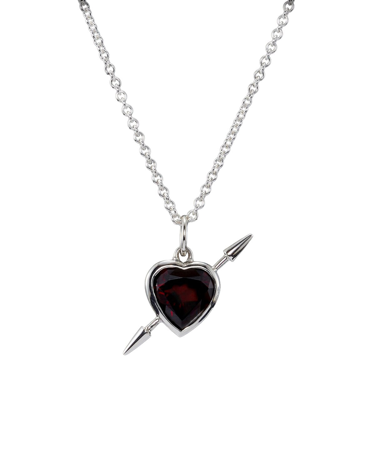 Rebel Love Necklace Red Garnet Silver