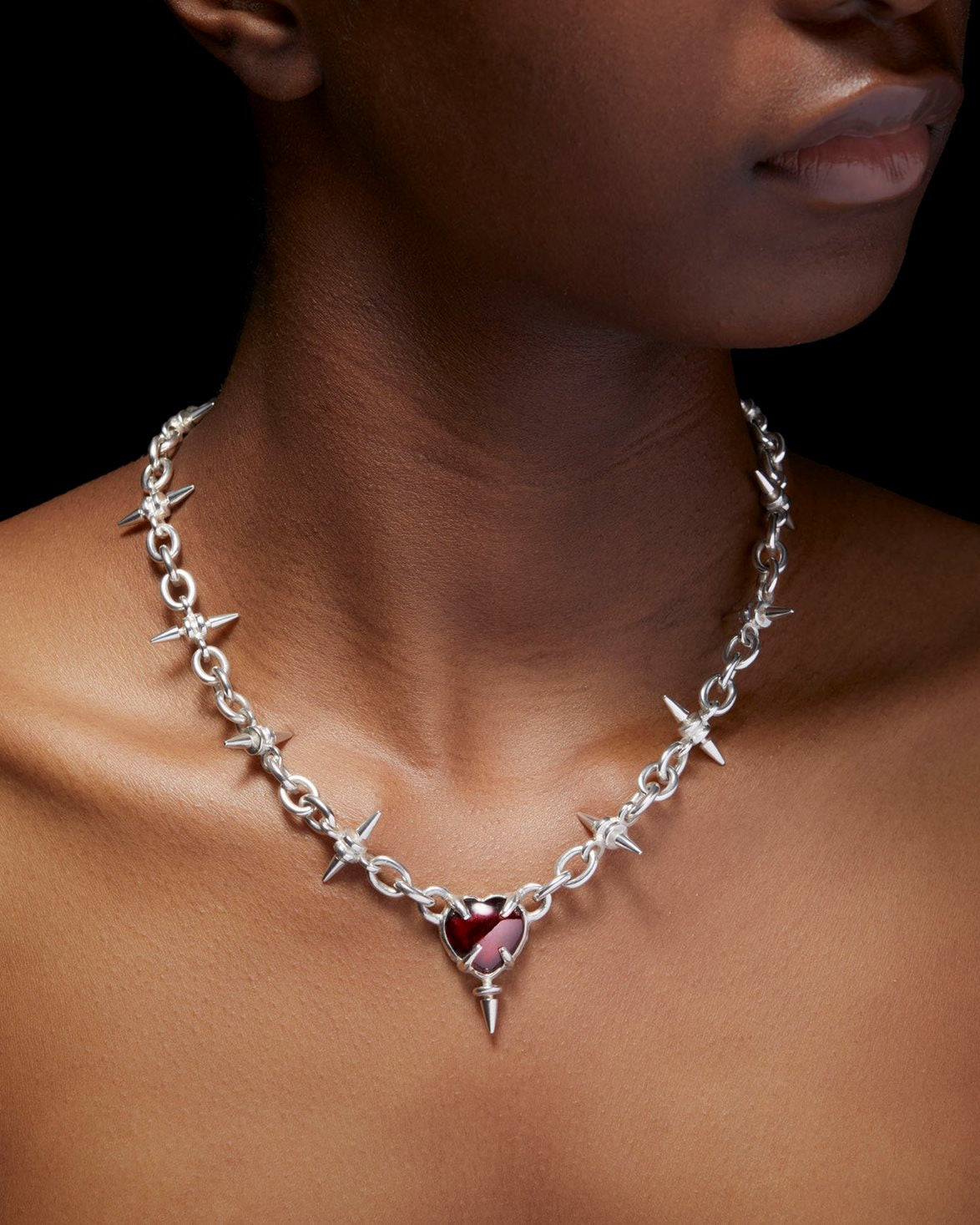 The Queens Necklace Red Garnet Silver