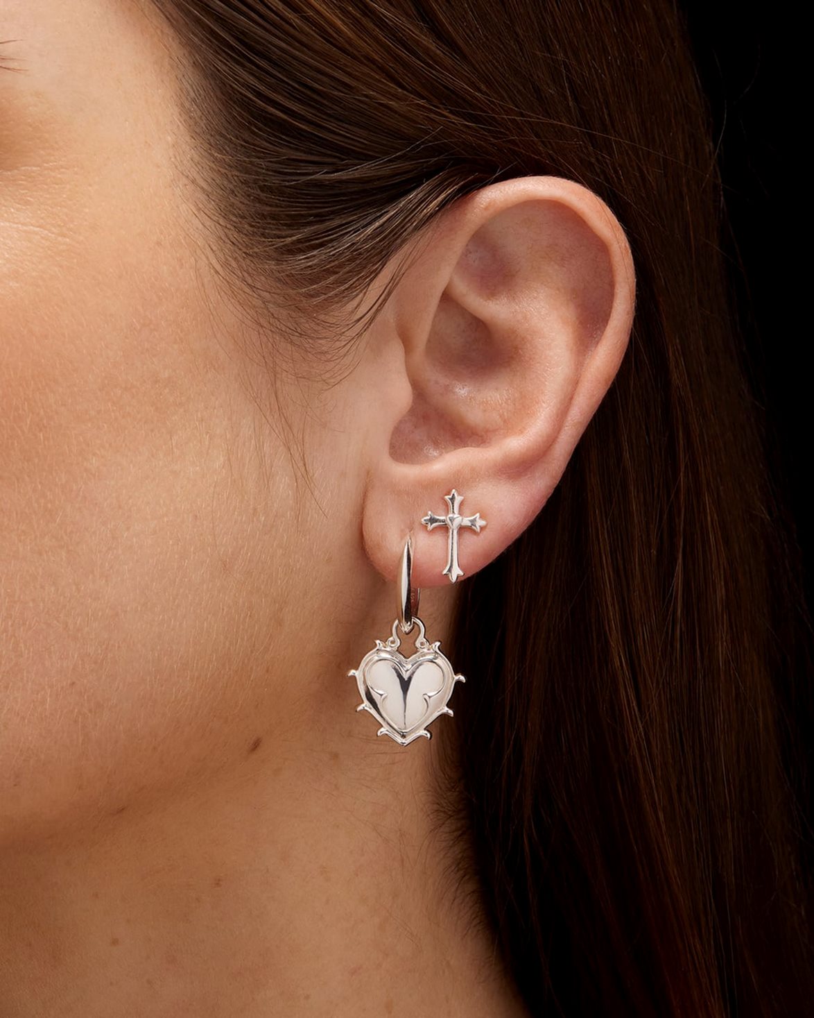 Tiny Devotion Ear Stud Silver