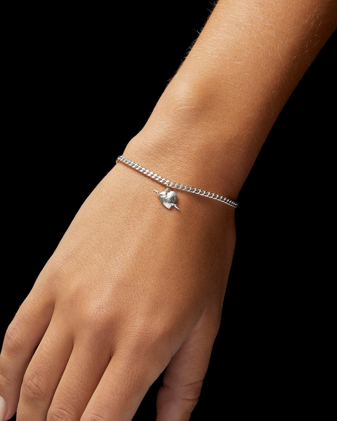 Tiny Tuvstarr's Heart Bracelet Silver