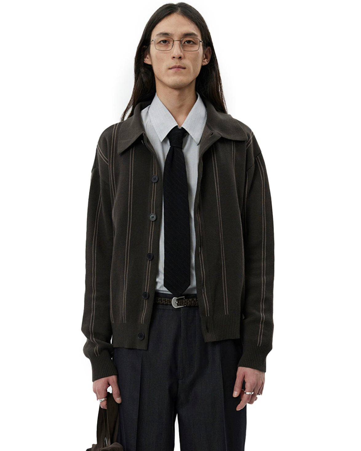 Formal Cardigan Biscuit Stripe