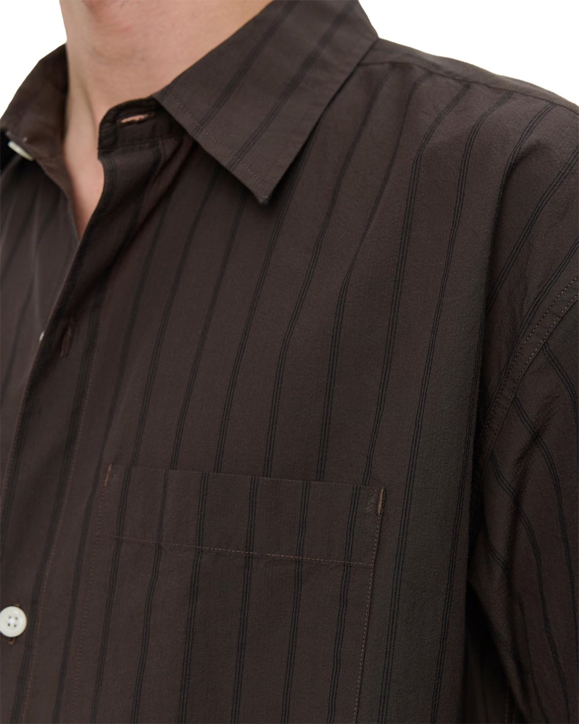 New Input Shirt Dark Brown Triple Stripe