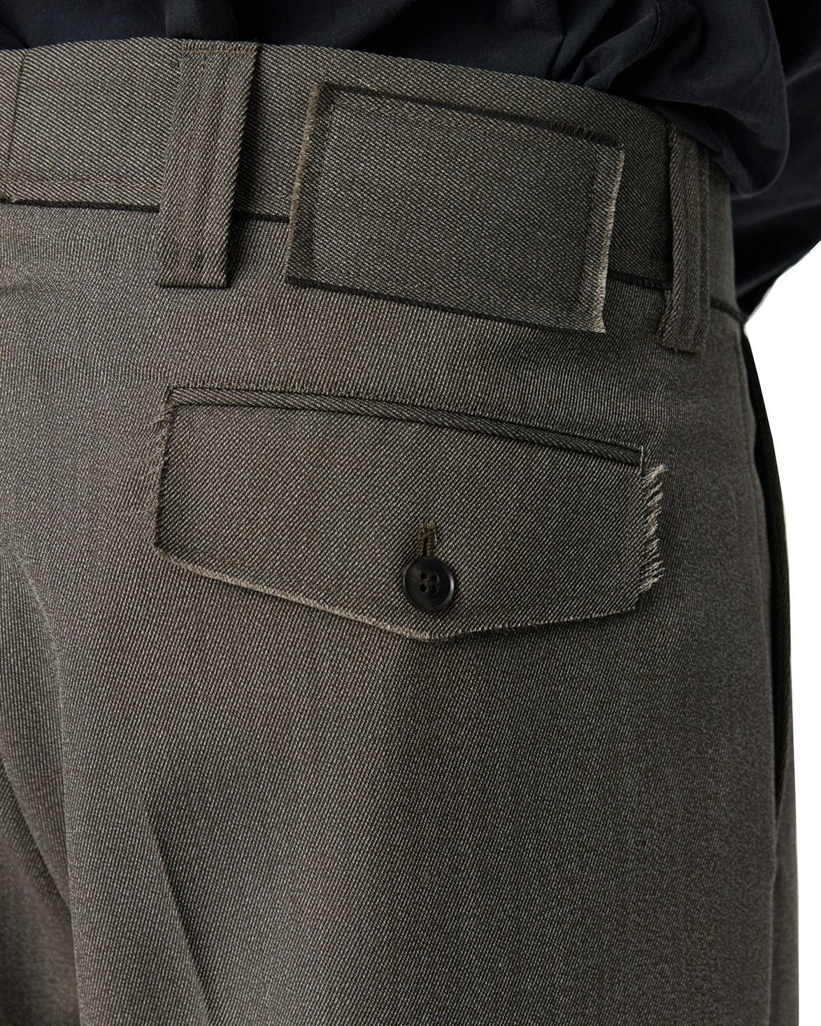 Patch Trousers Taupe Wool Twill