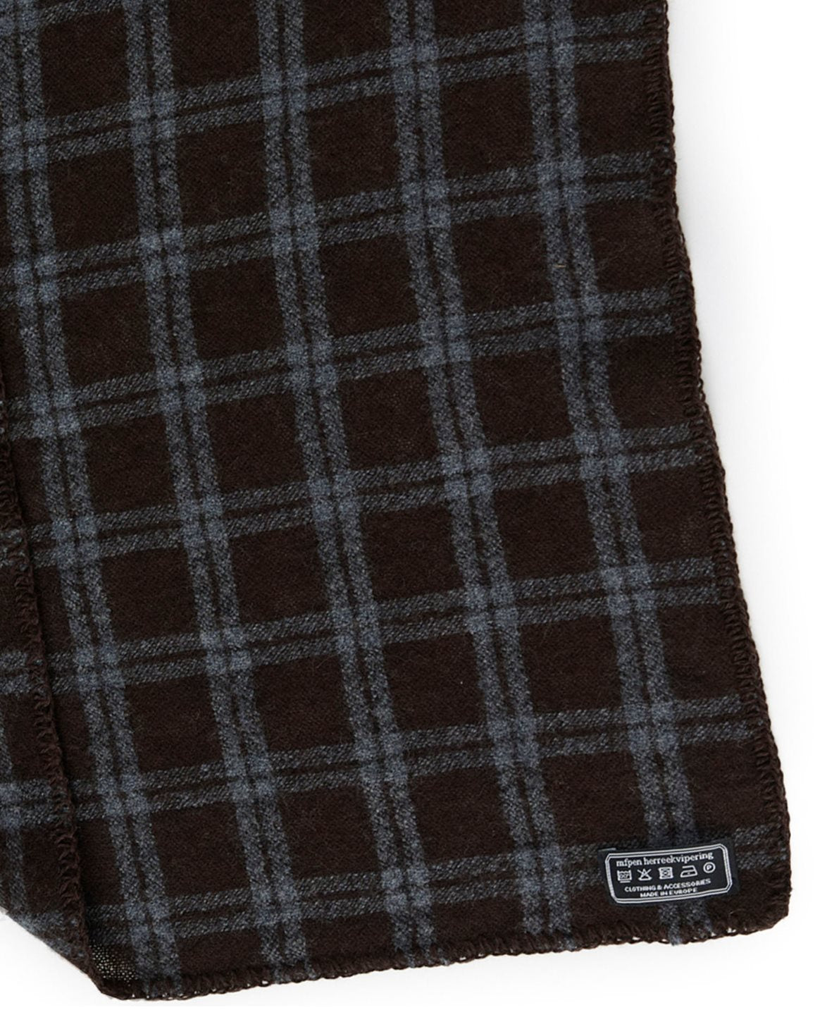 Triangle Scarf Brown Grey Check