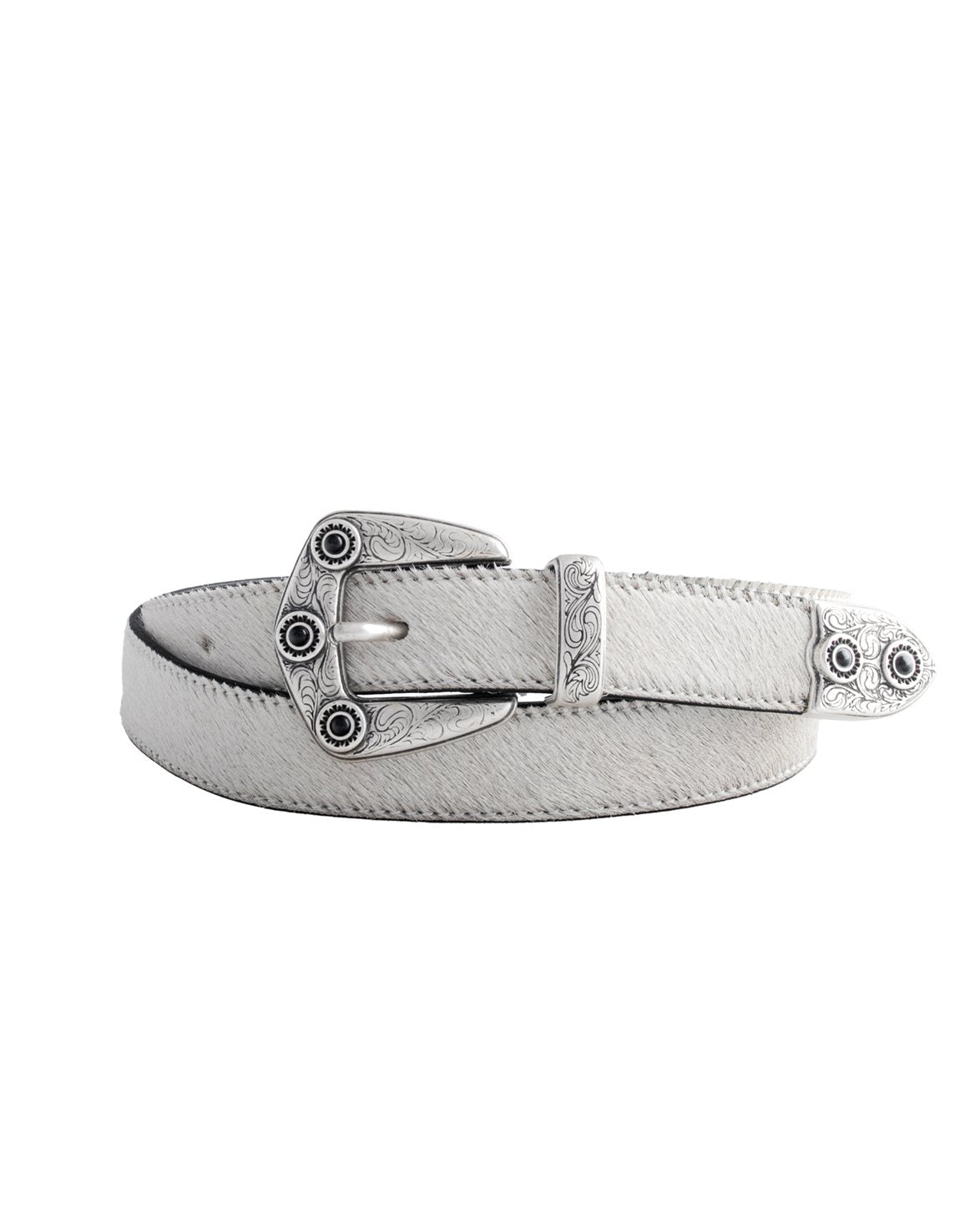 Decorated Western Belt White