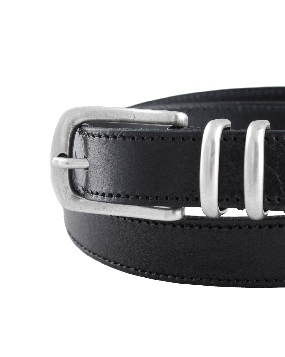 Refined Stitched Western Belt Black