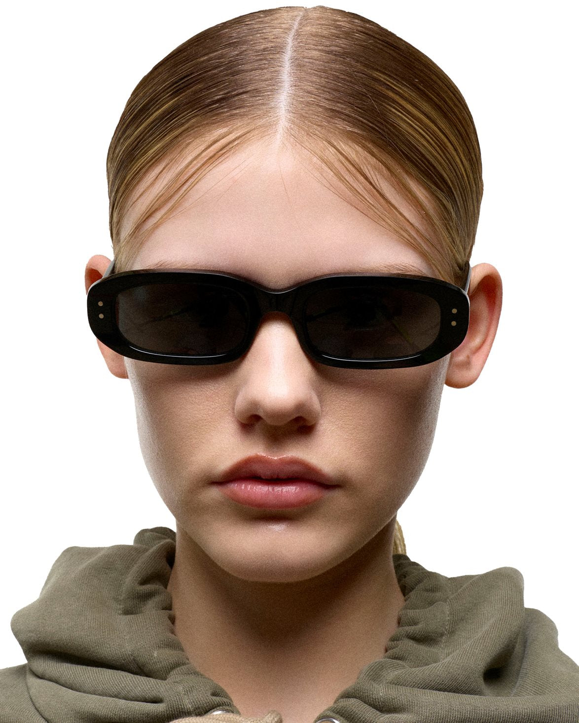 April Black Green Solid Lens