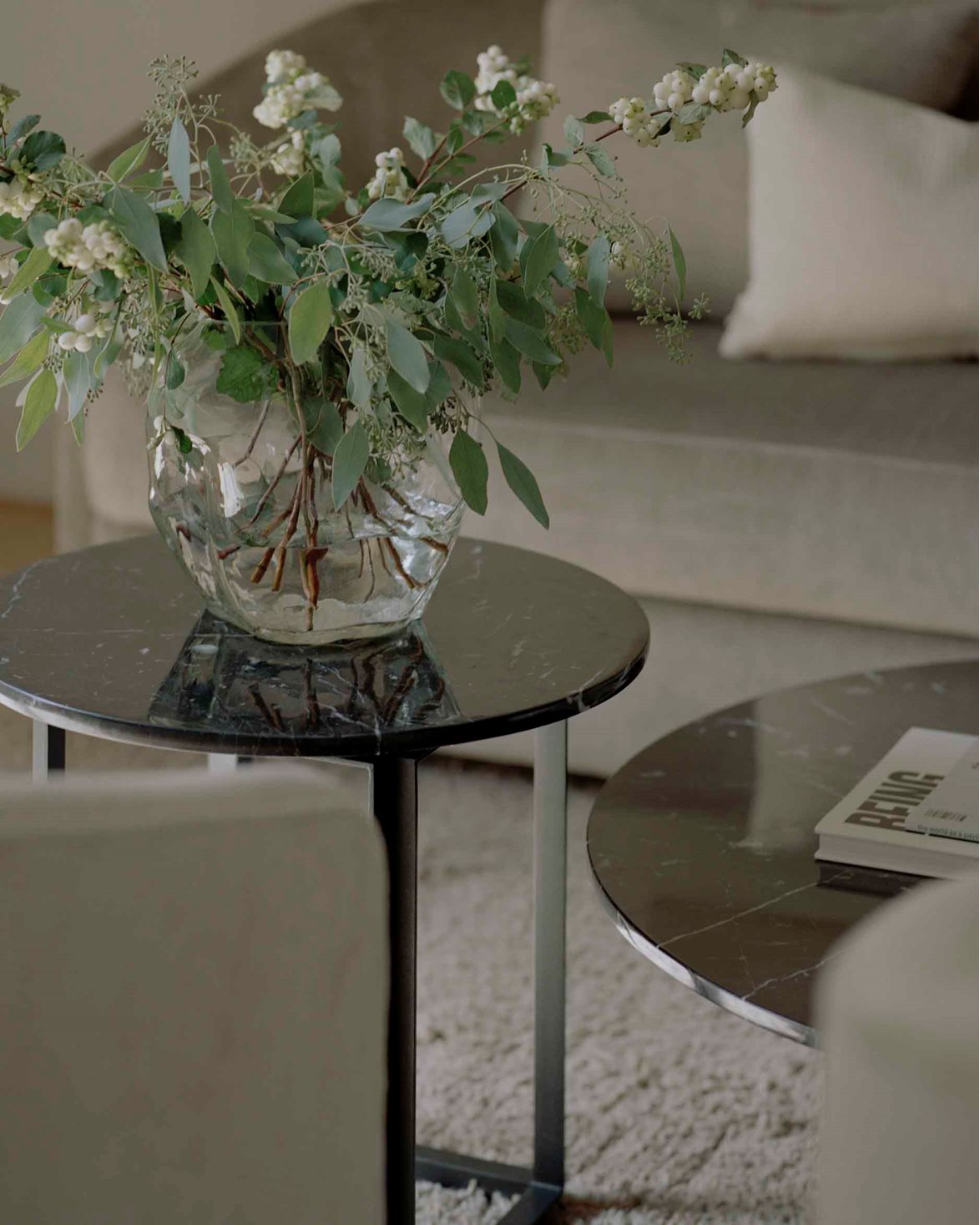 Florence Side Table Black Marquina