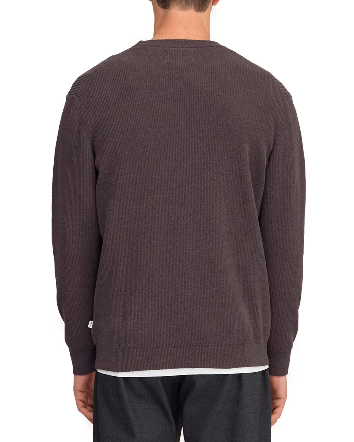 Danny Ribbed Crewneck Deep Truffle
