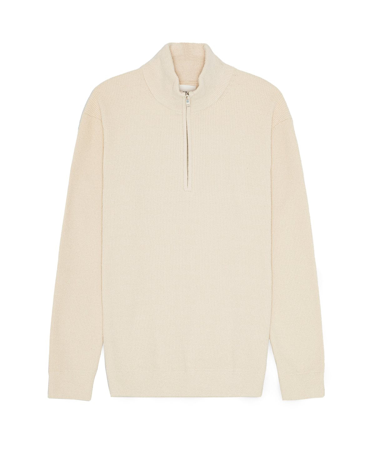 Danny Ribbed Half Zip Sweater Ivory