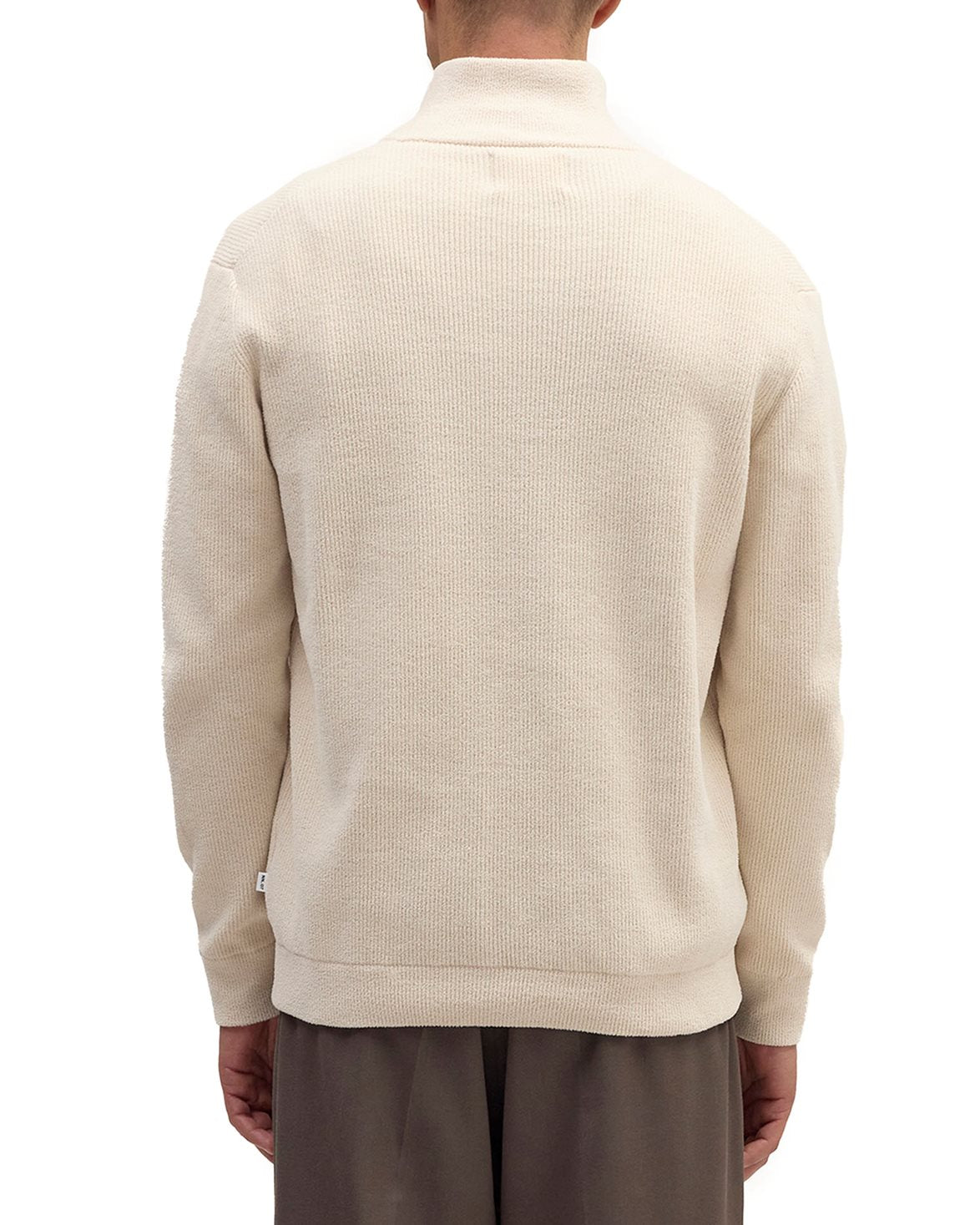 Danny Ribbed Half Zip Sweater Ivory
