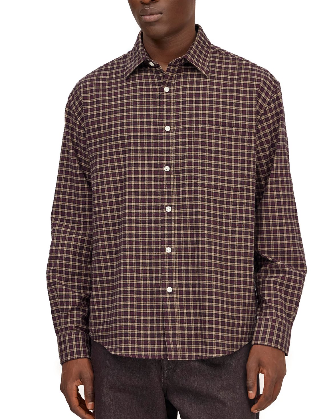 Deon Flannel Shirt Bordeaux Check