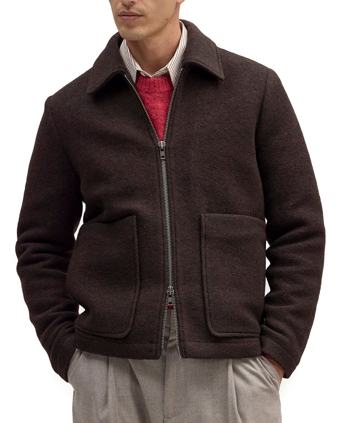 Gael Wool Zip Jacket Dusky Port