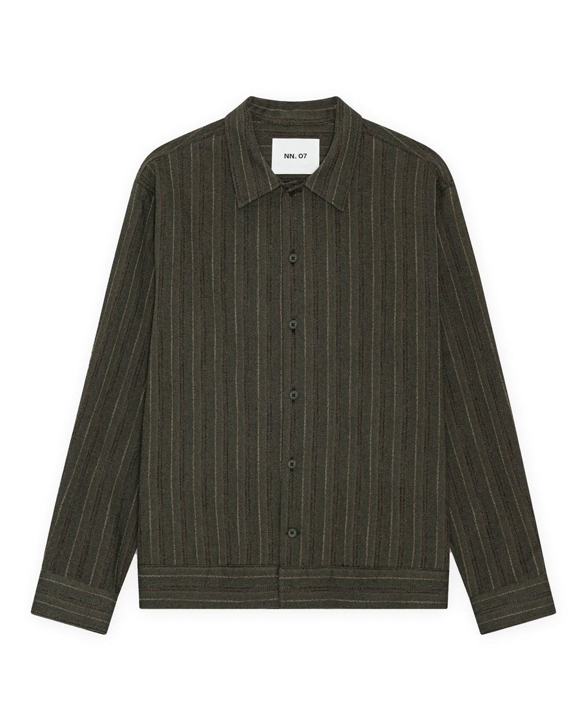Reed Stripe Overshirt Shadow Moss