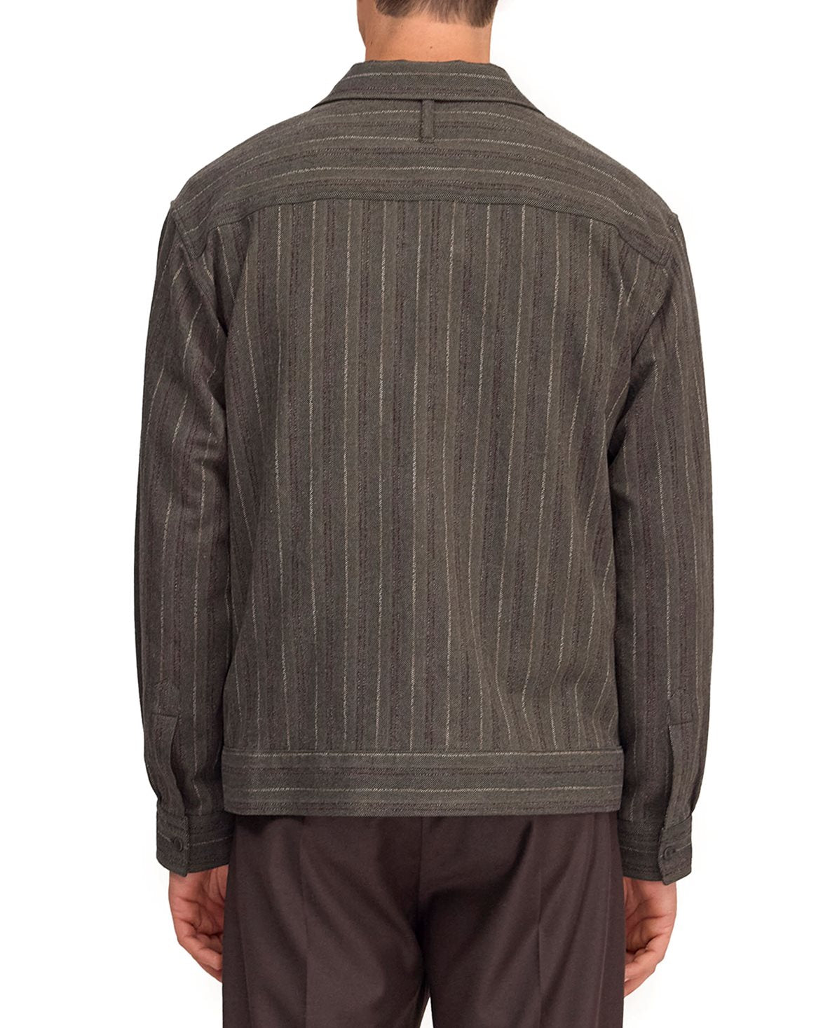 Reed Stripe Overshirt Shadow Moss