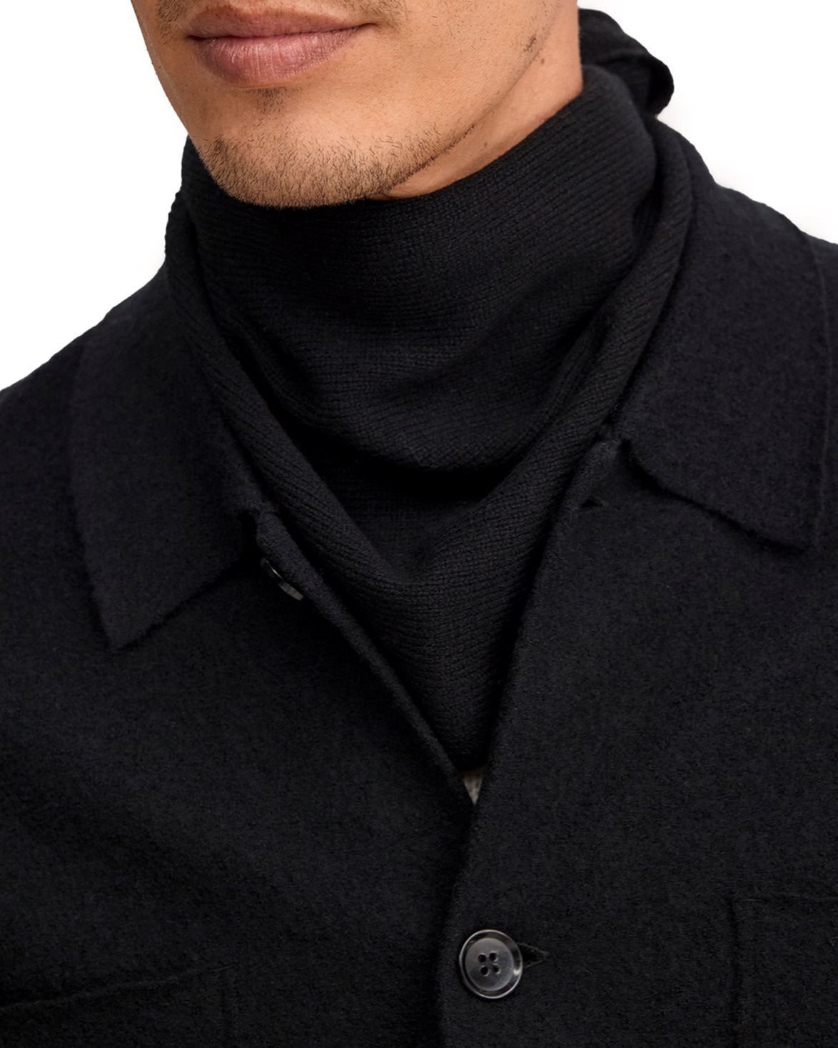 Triangle Wool Scarf Black