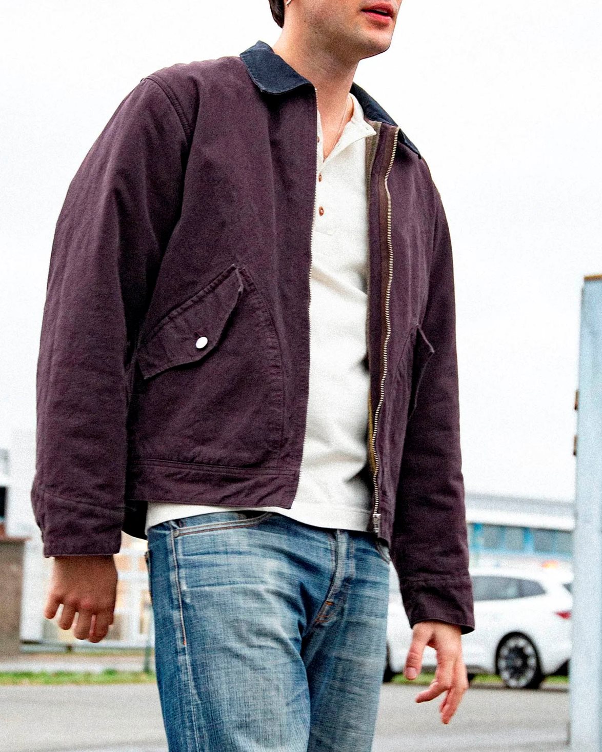 Blake Zip Jacket Duck Canvas Dark Brown