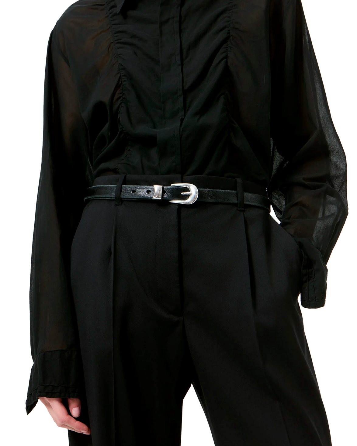 2 Cm Belt Black Leather