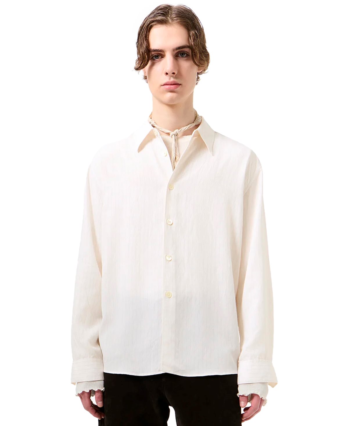 Beyond Shirt Cream Stripe Ceremony Viscose