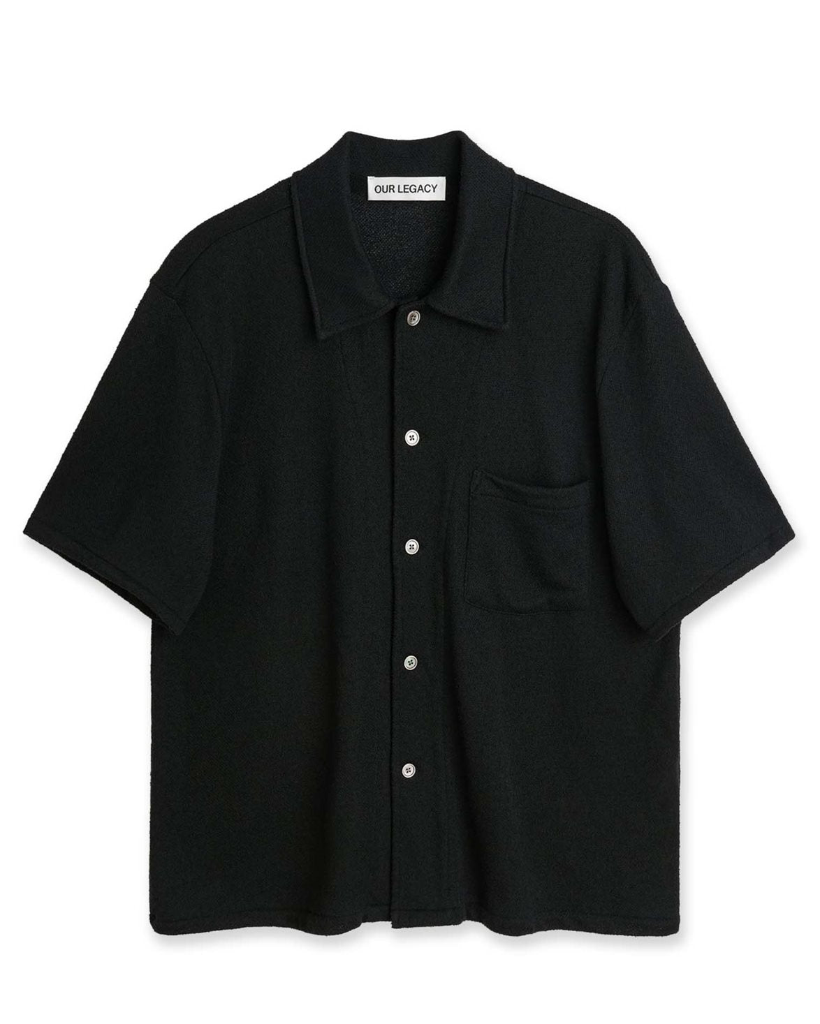 Box Shirt Shortsleeve Black Boucle