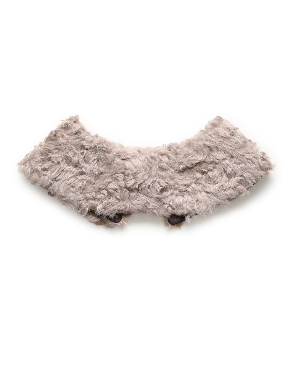 Jagged Collar Fuzzy Fur Grey