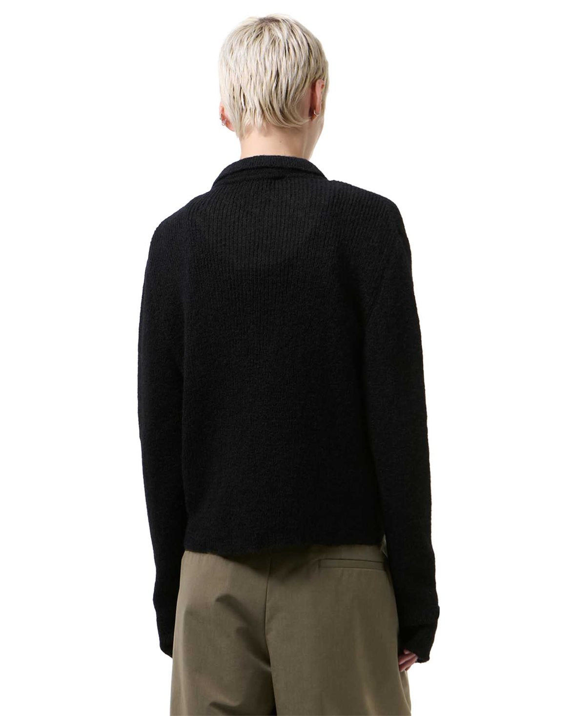 Mazzy Polo Black Fuzzy Alpaca