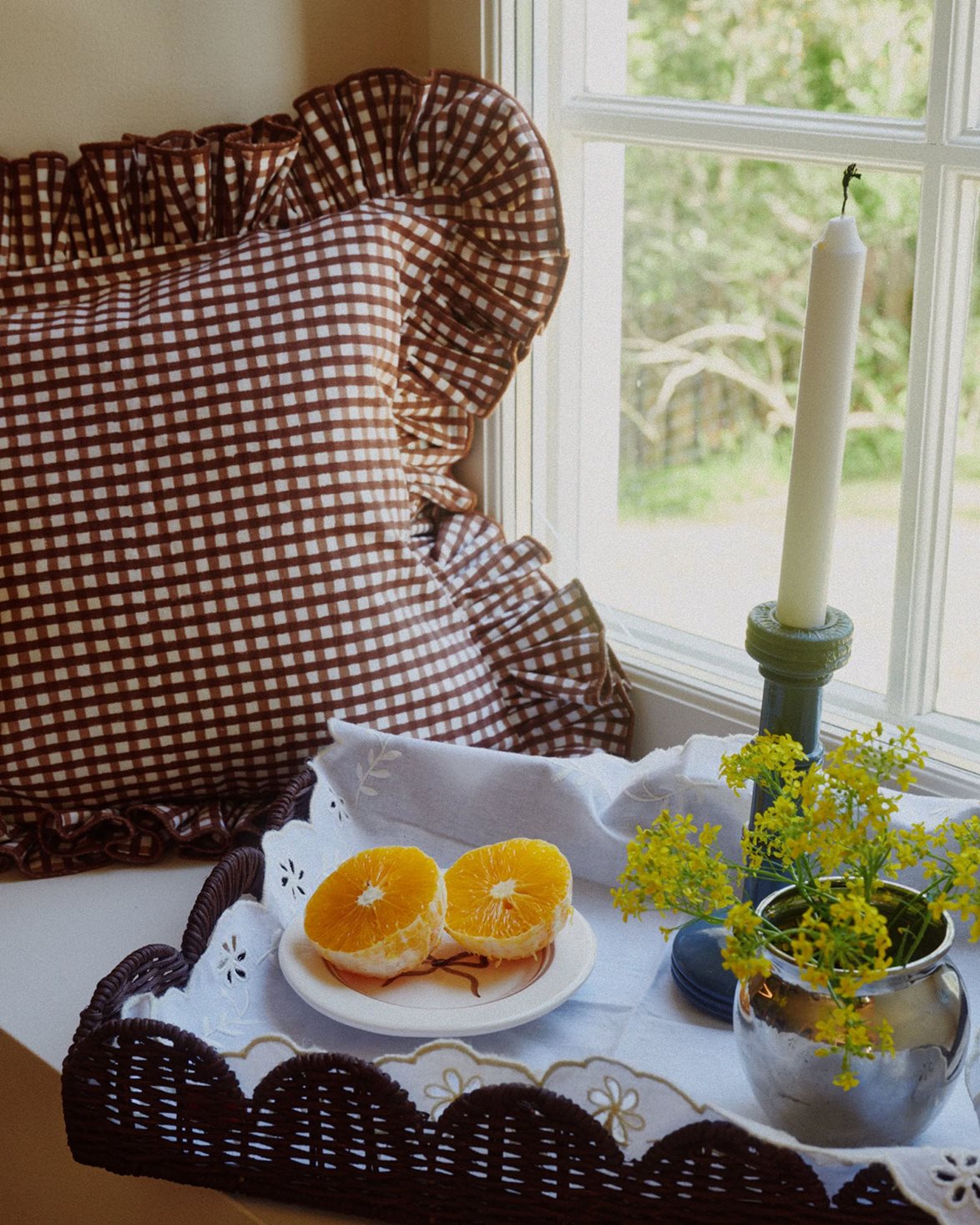 Vichy Cushion Cover 40X40 Brown