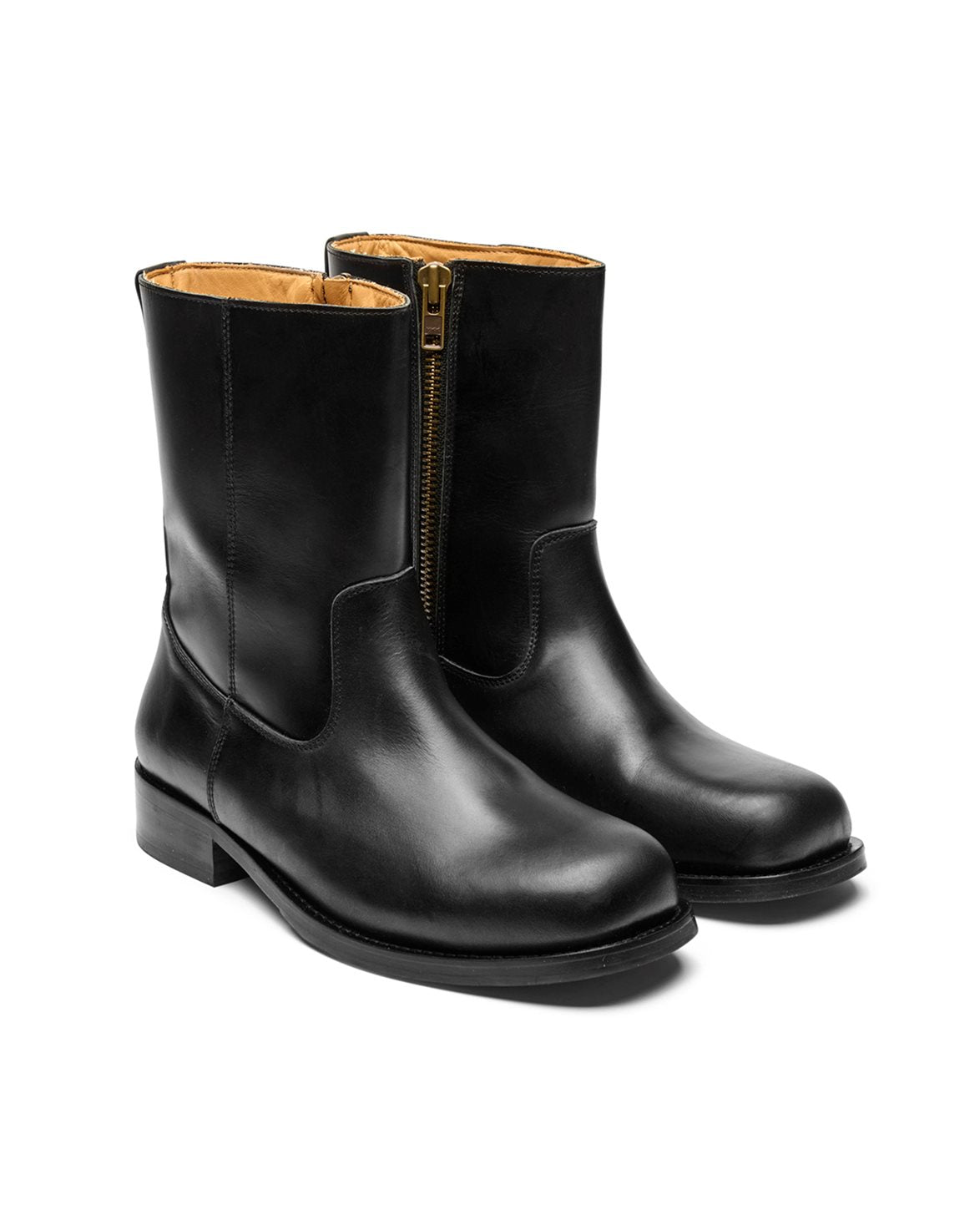 Billy Ranch Zip Boots Black Leather