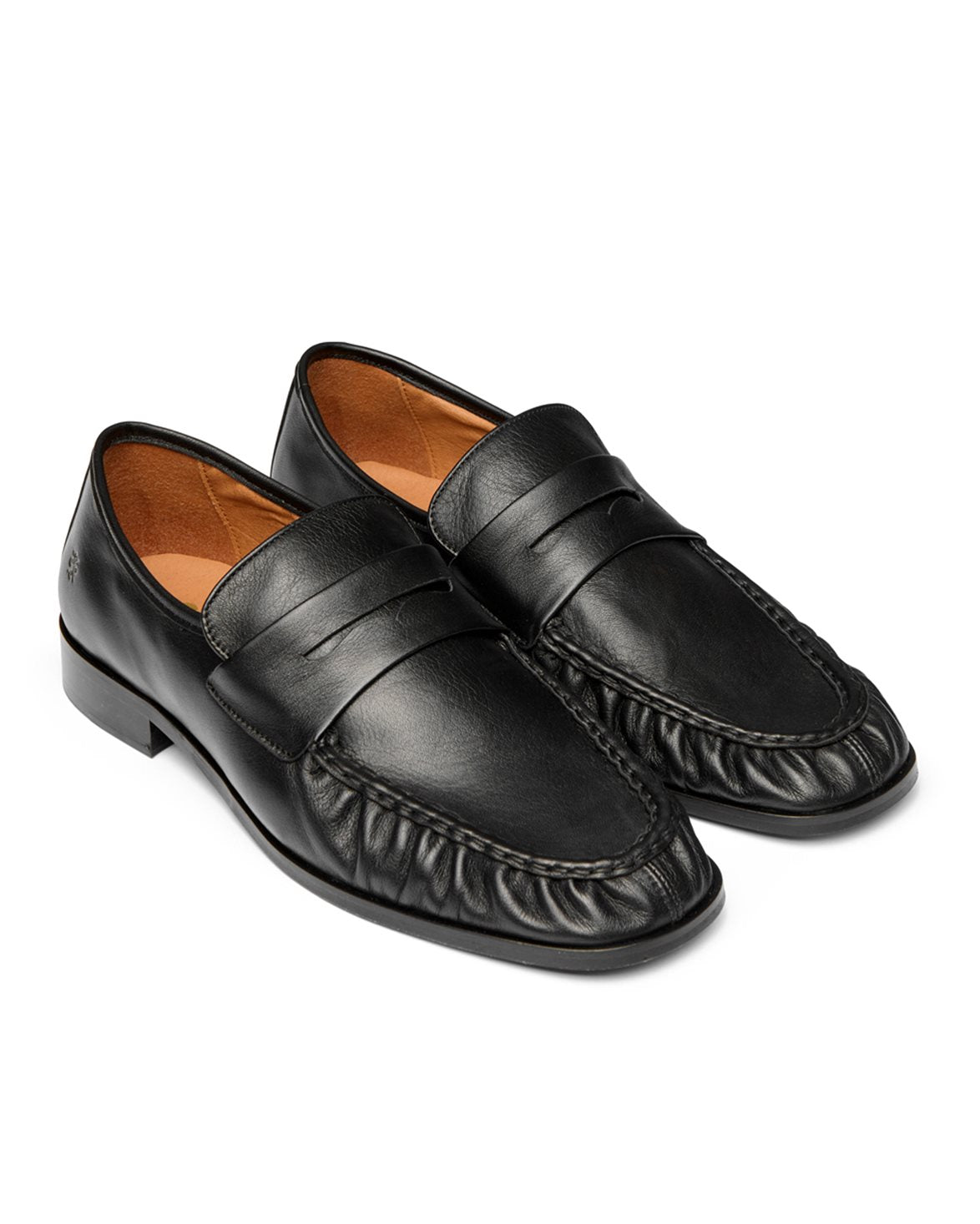 Sunny Crinkled Loafers Black Leather