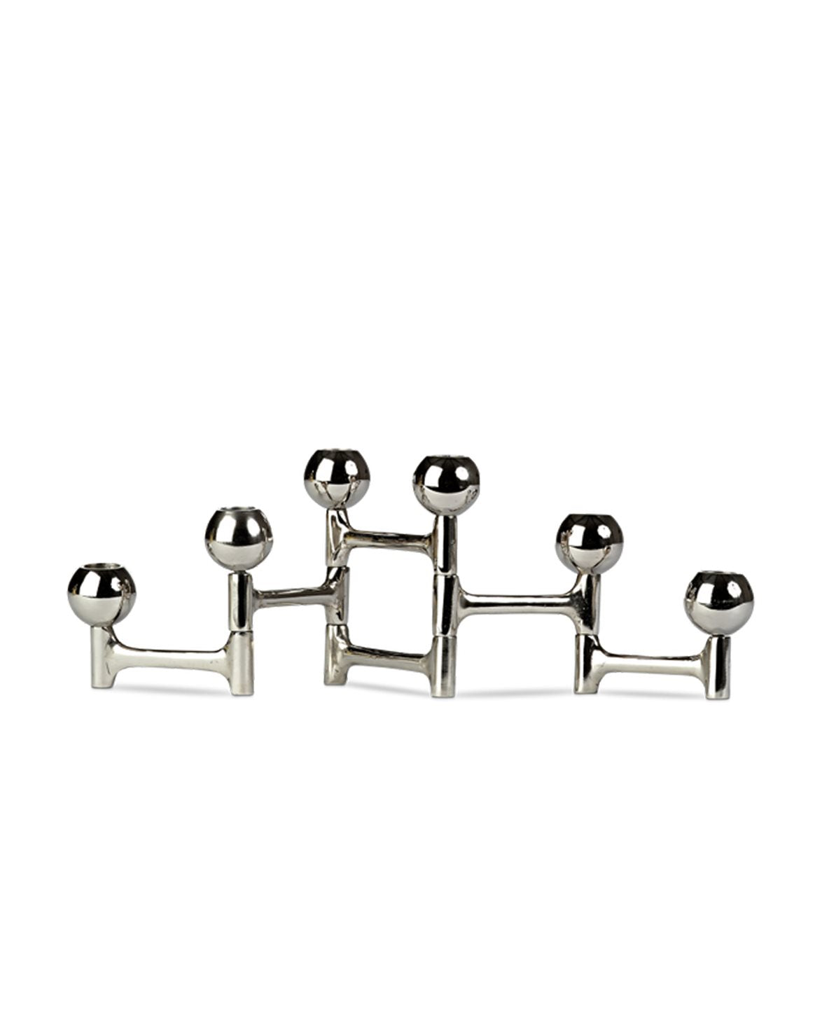 Candle Holder Folding Round Silver