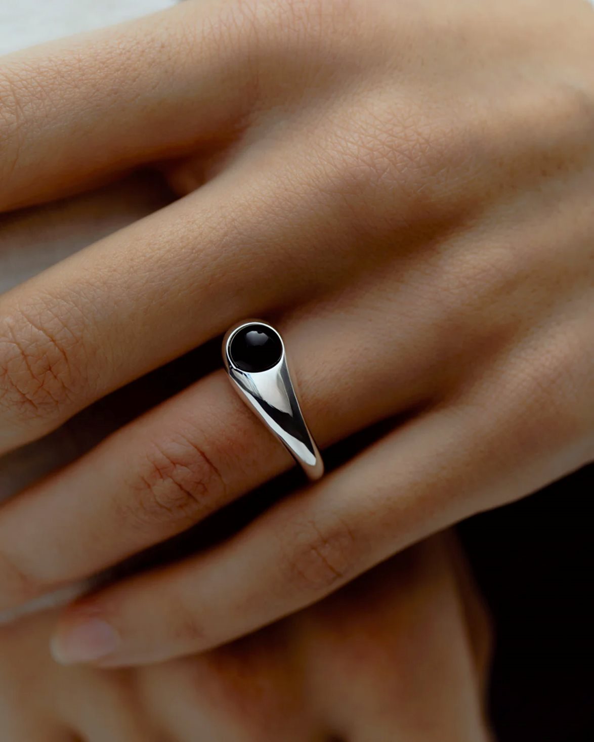 Dualism Black Onyx Ring Silver