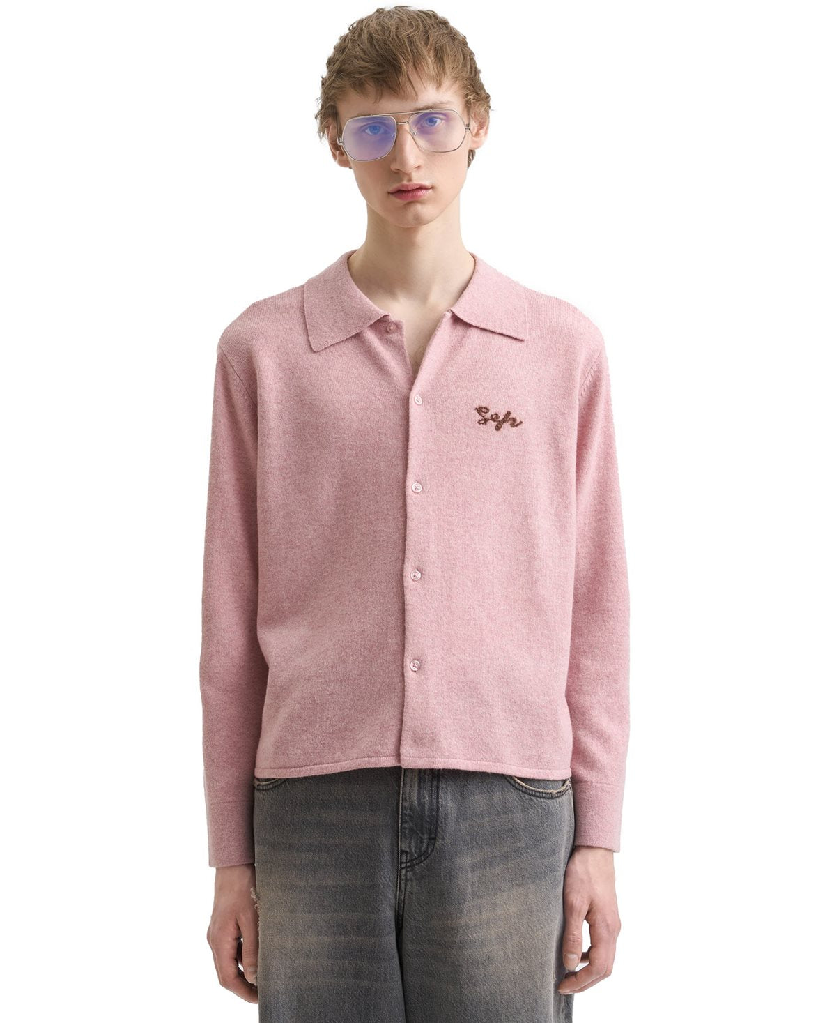 Knitted Shirt Dark Pink