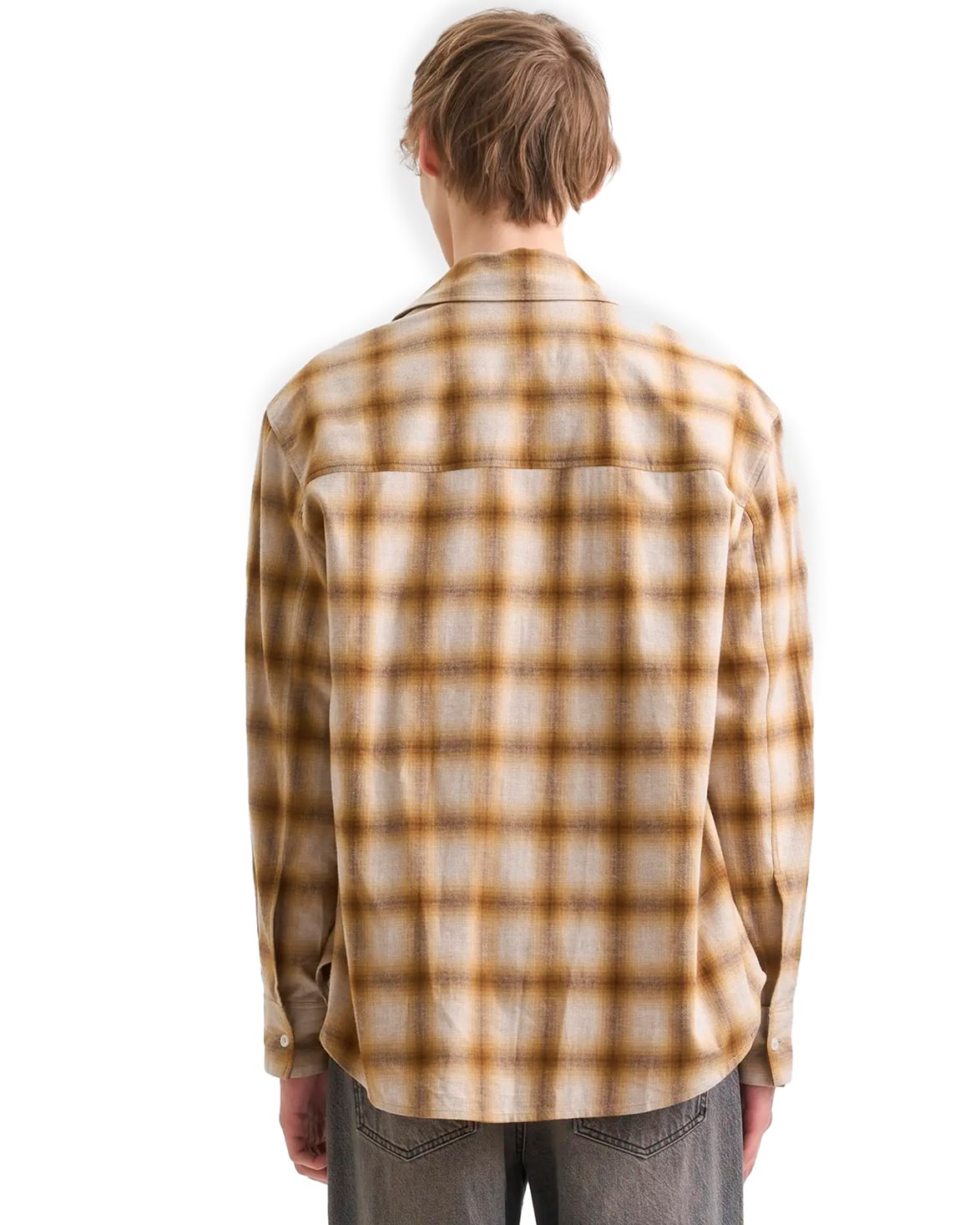 Relaxed Flannel Shirt Beige/Brown Check