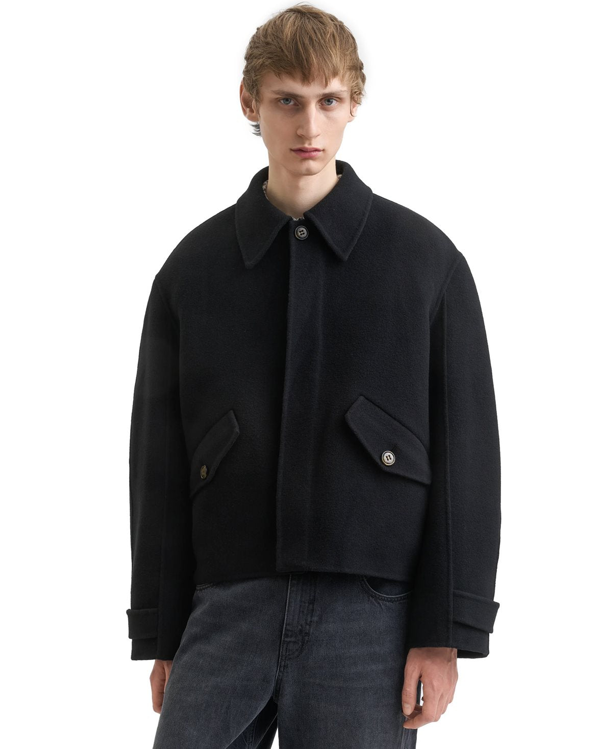 Relaxed Wool Jacket Black