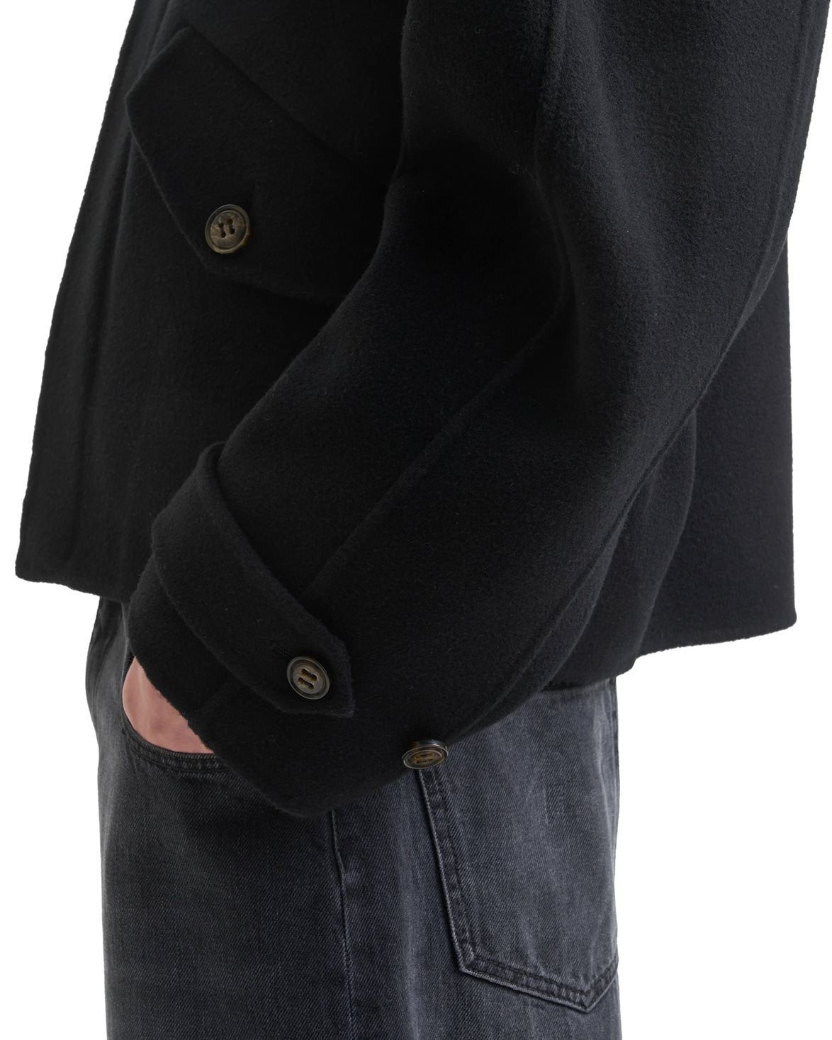 Relaxed Wool Jacket Black