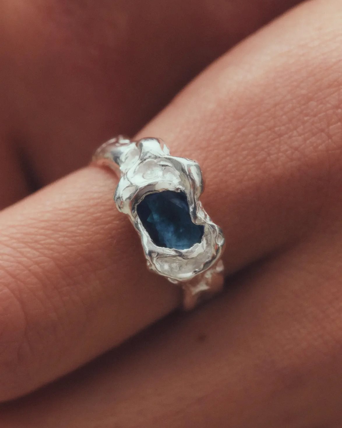 Ola Ring Blue Silver