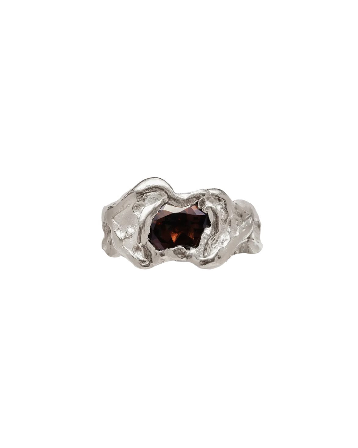 Ola Ring Brown Silver