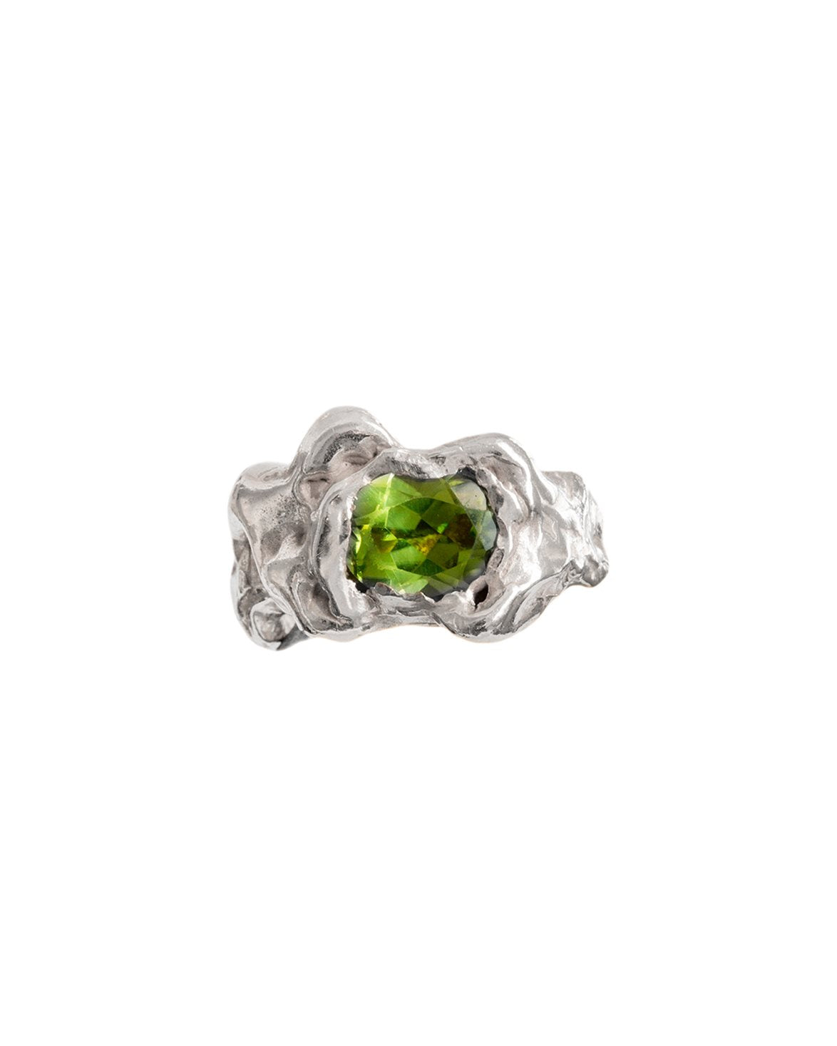 Ola Ring Green Silver