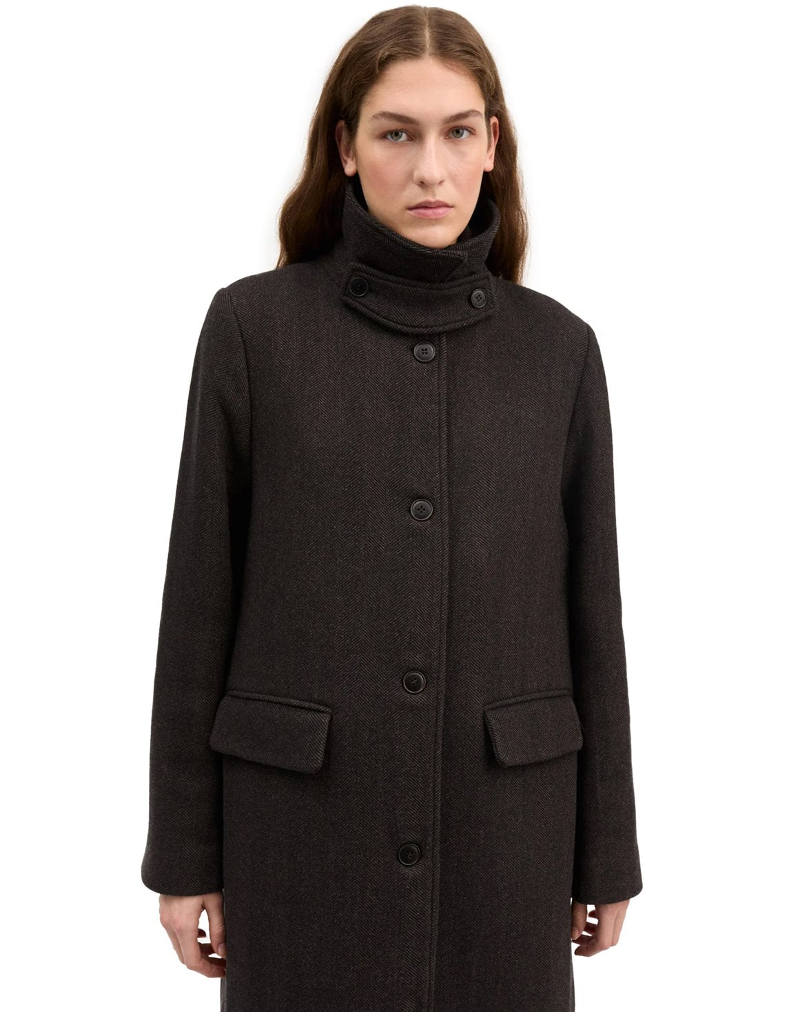 Ernest Coat Brown Herringbone
