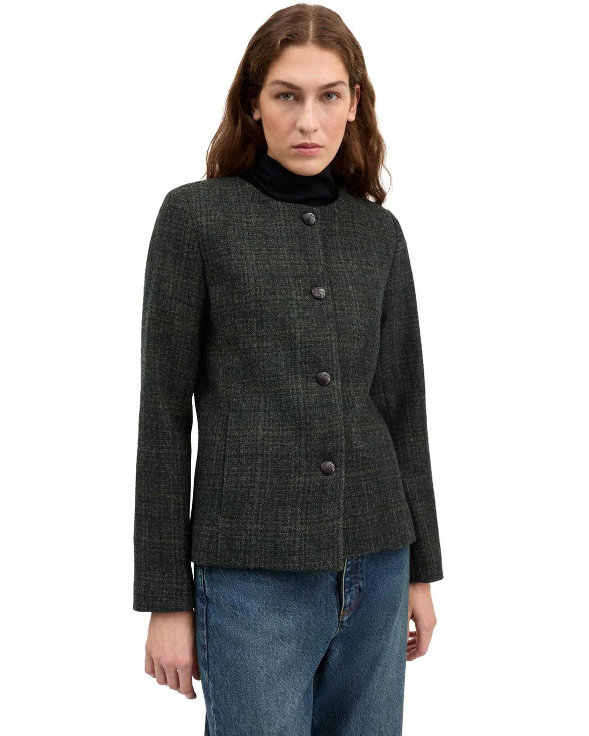 Mabel Jacket Green Check Structure