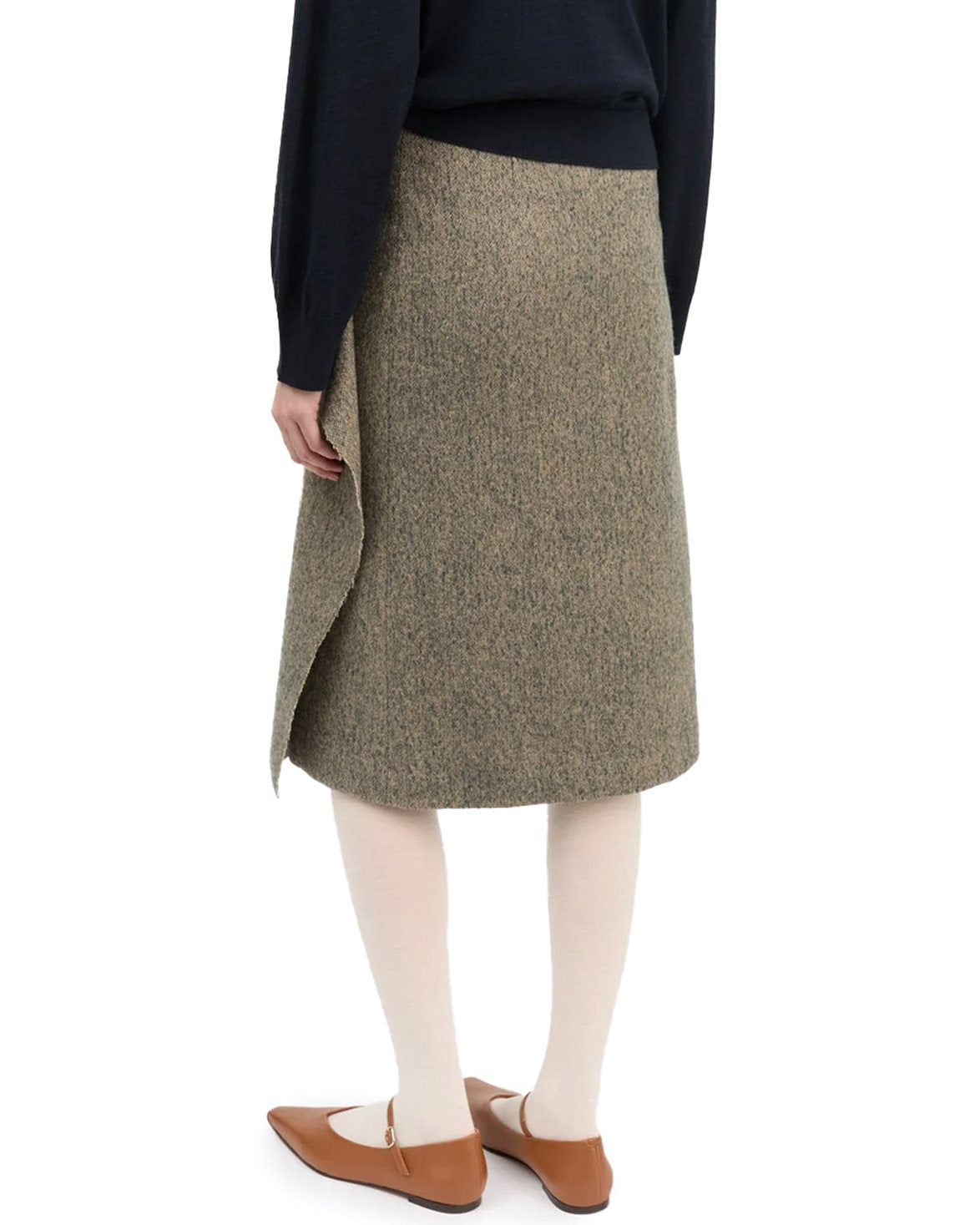 Margaret Skirt Brown/Grey Herringbone