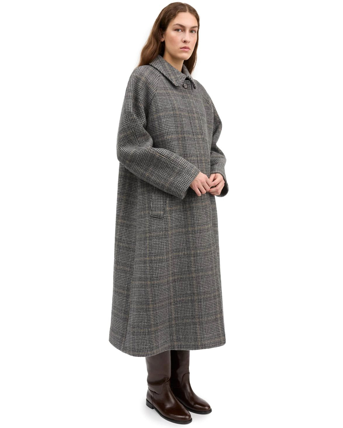 Mary Coat Grey Check