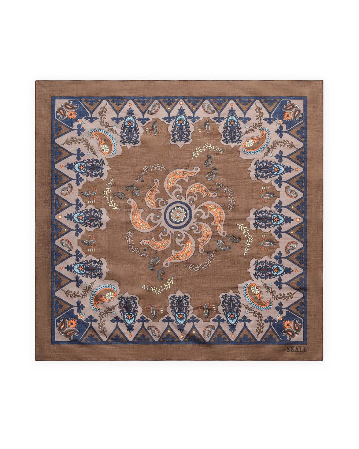 Pippa Scarf Brown Paisley Print