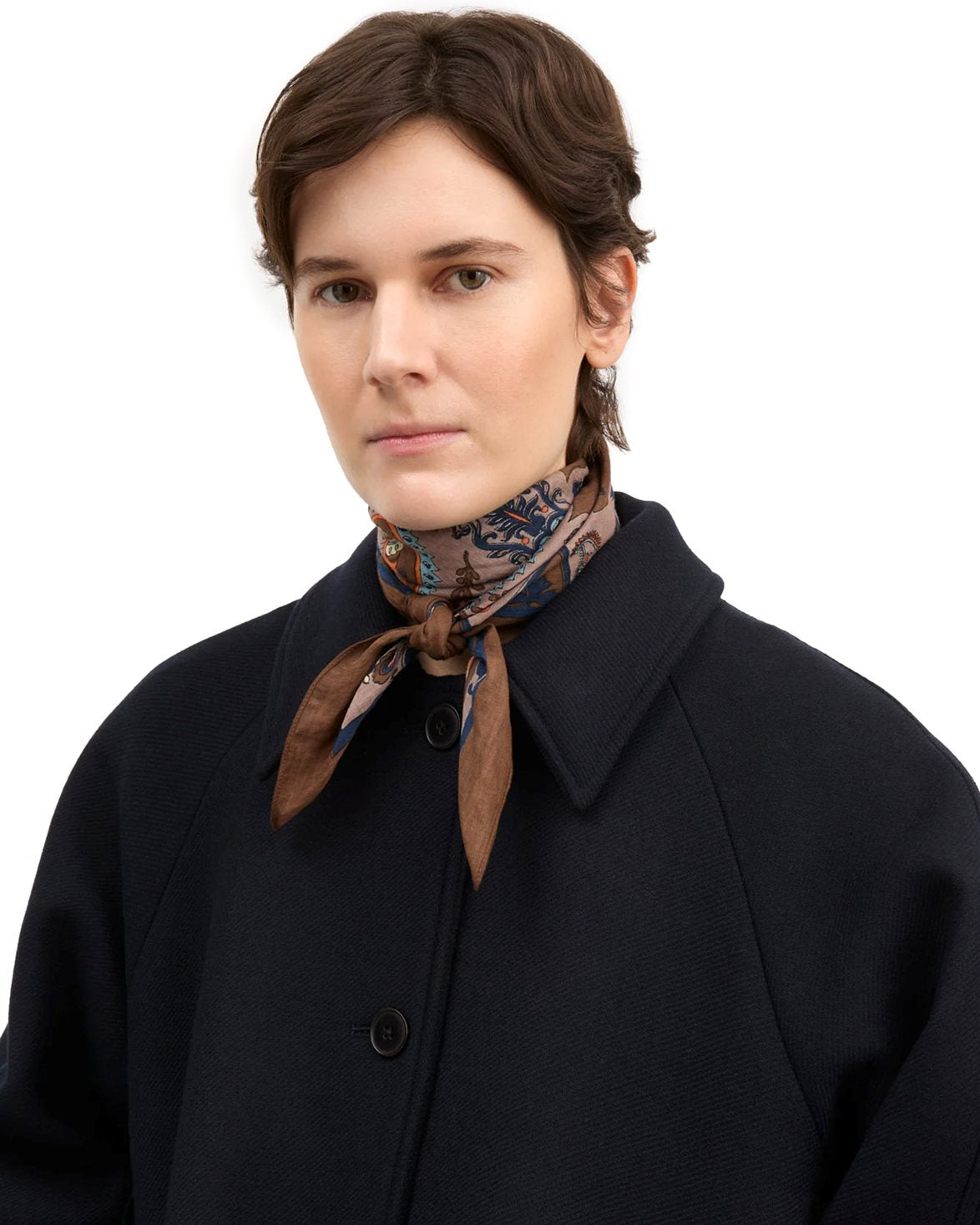 Pippa Scarf Brown Paisley Print