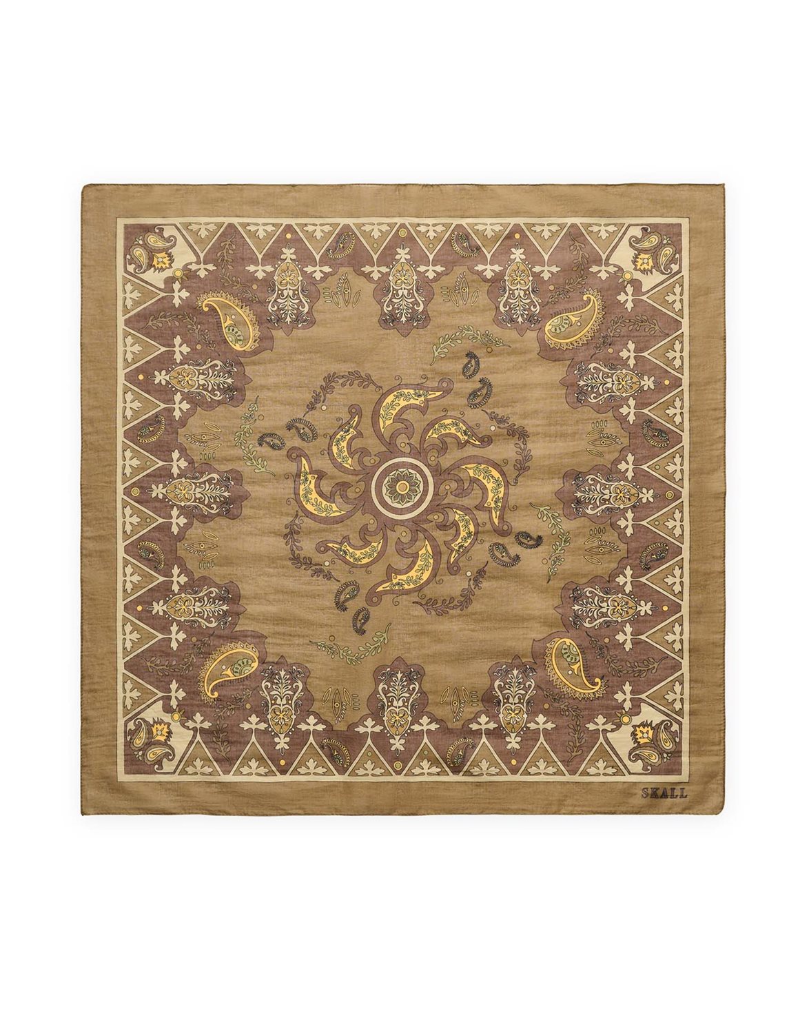 Pippa Scarf Khaki Paisley Print