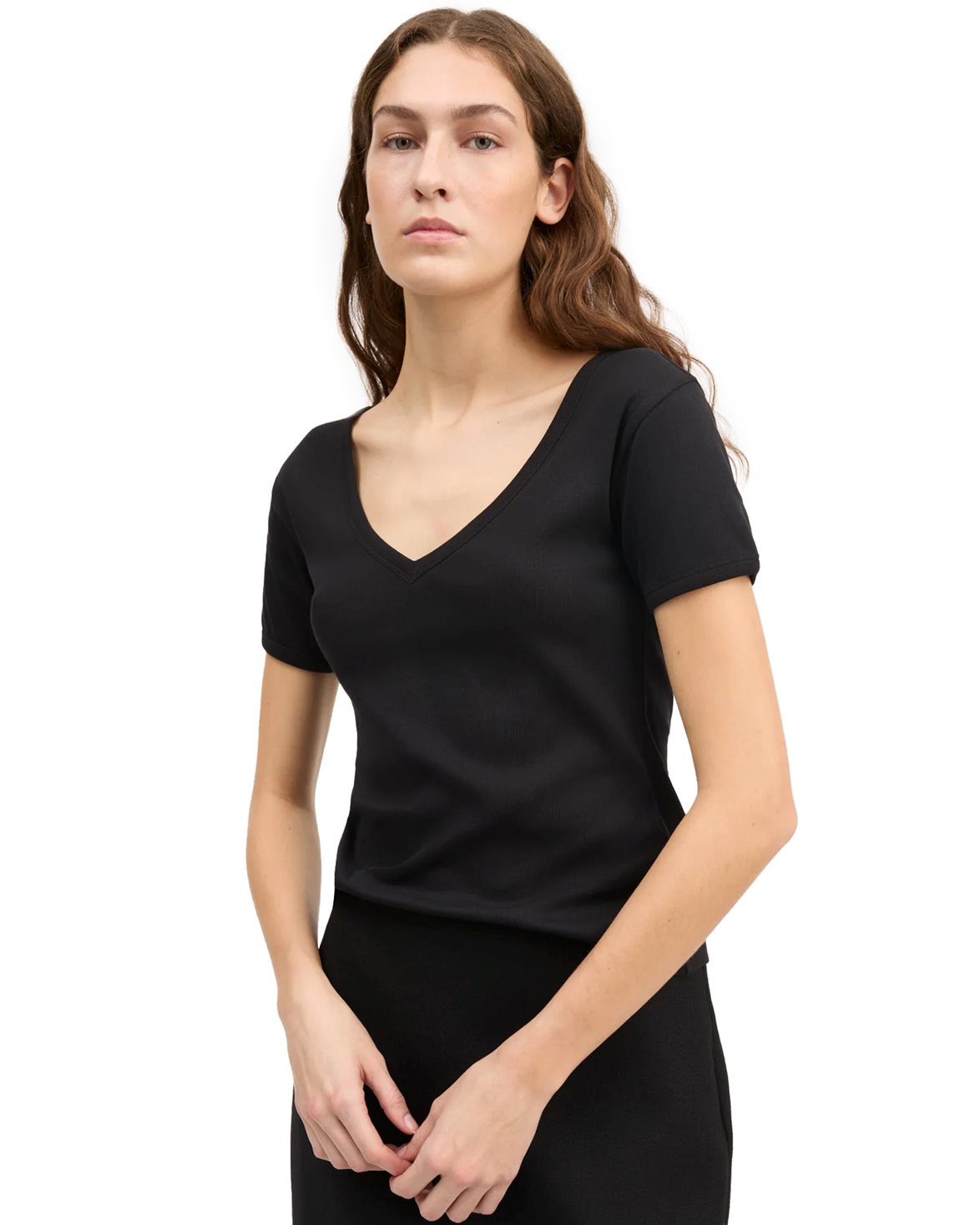 Seventies V-Neck Tee Black